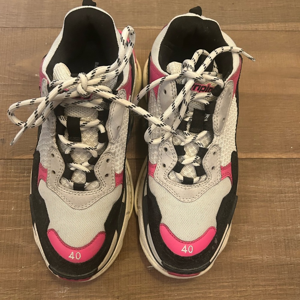 Balenciaga Pink and Black Women's Sneakers